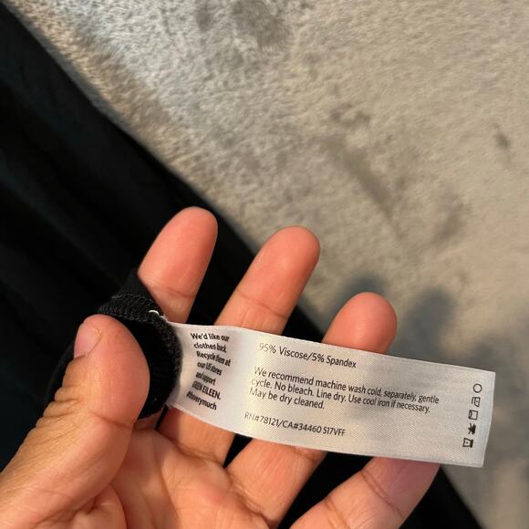 Eileen Fisher Black Jersey V-Neck Jumpsuit Wide‎ Leg Medium Oversized Lagenlook - Picture 3 of 7